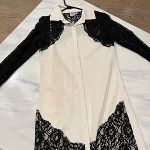 Asos lace black and white dress size 2